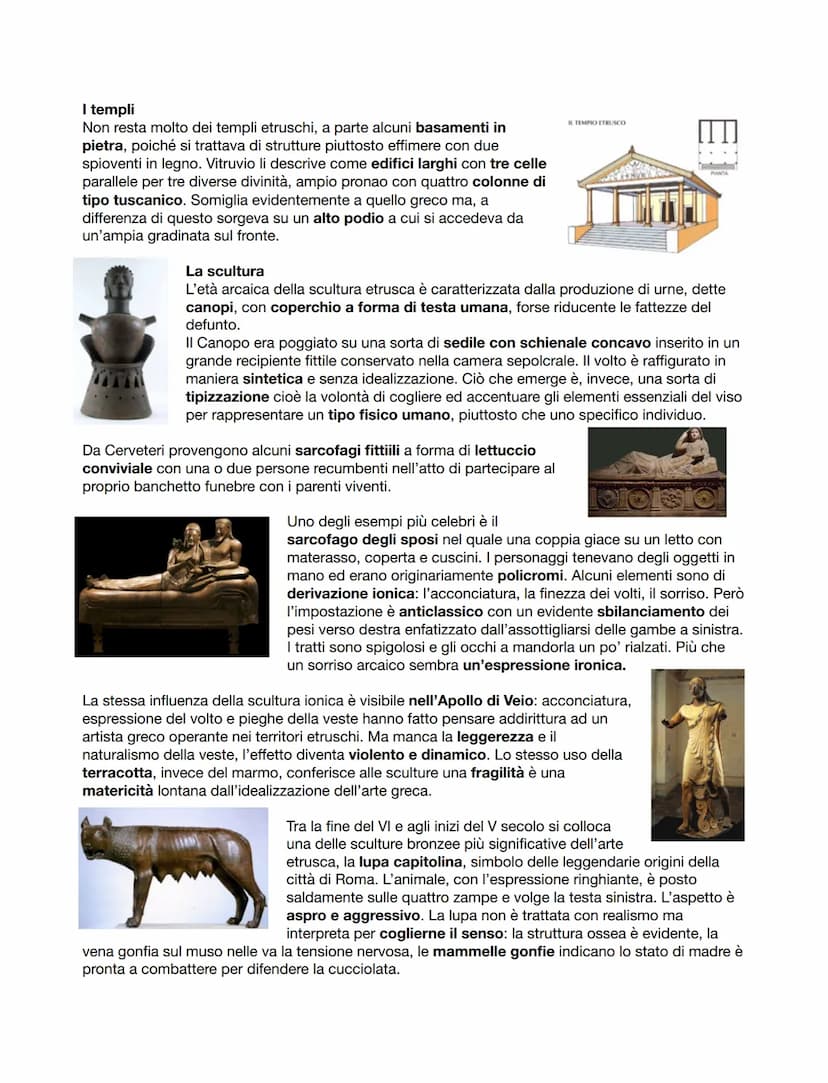 L'arte etrusca
Si installarono attorno all'800 a.c. in Etruria ma
successivamente estesero i loro confini a sud fino alla
Campania e a nord 