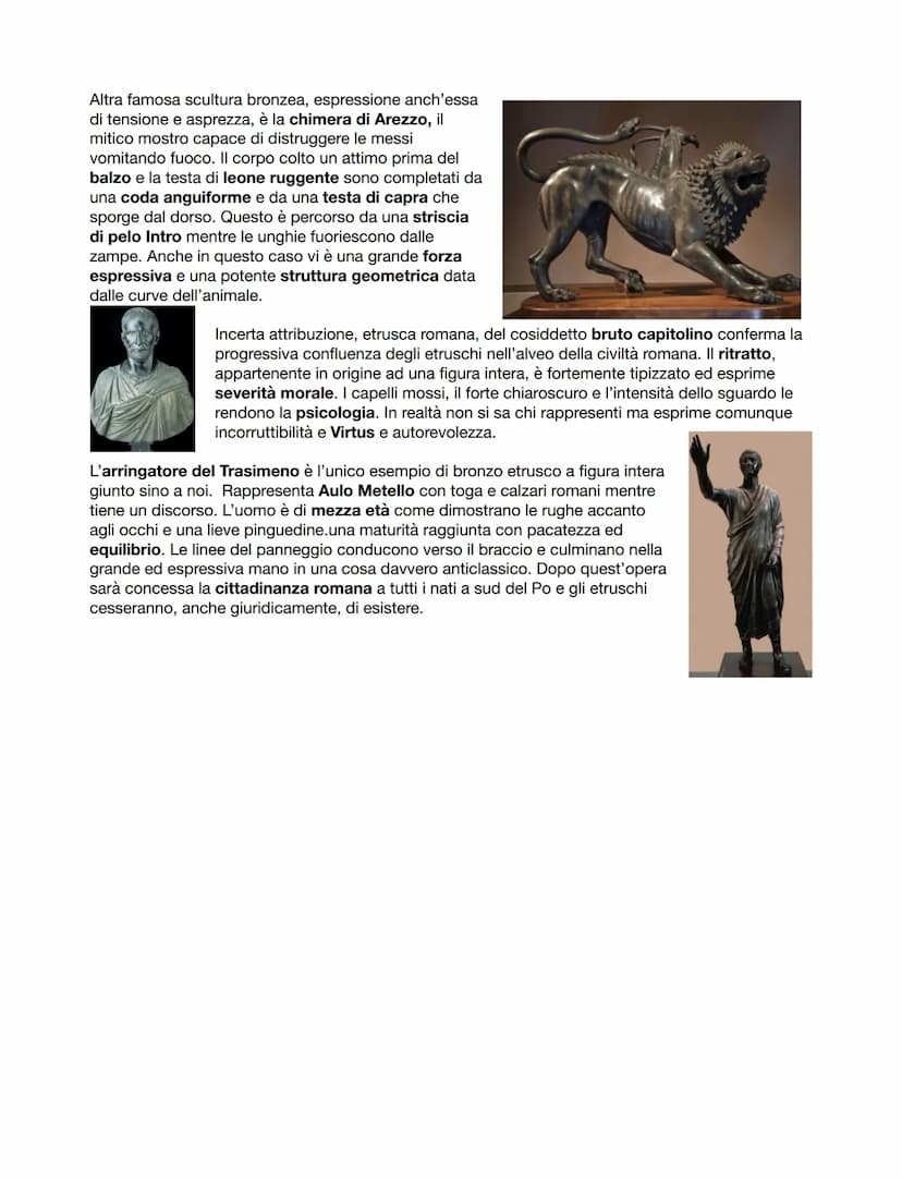 L'arte etrusca
Si installarono attorno all'800 a.c. in Etruria ma
successivamente estesero i loro confini a sud fino alla
Campania e a nord 
