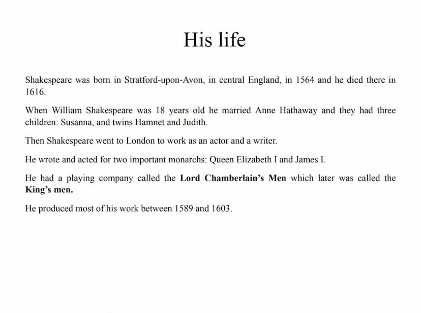 Who was William Shakespeare?
He was:
a poet
a playwright
an actor
Megico
Aptory and Cleopatre
King Henry V
We Hegry -Pars
Mach Meffead Mothi