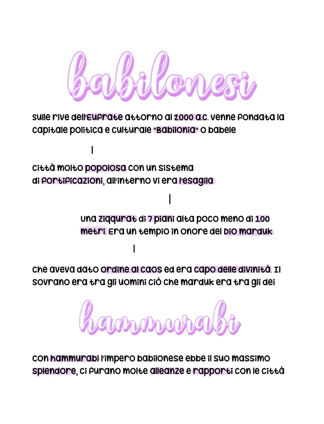 babilonesi
sulle rive dell'Eufrate attorno al 2000 a.c. venne fondata la
capitale politica e culturale "Babilonia" o babele
|
Città molto po