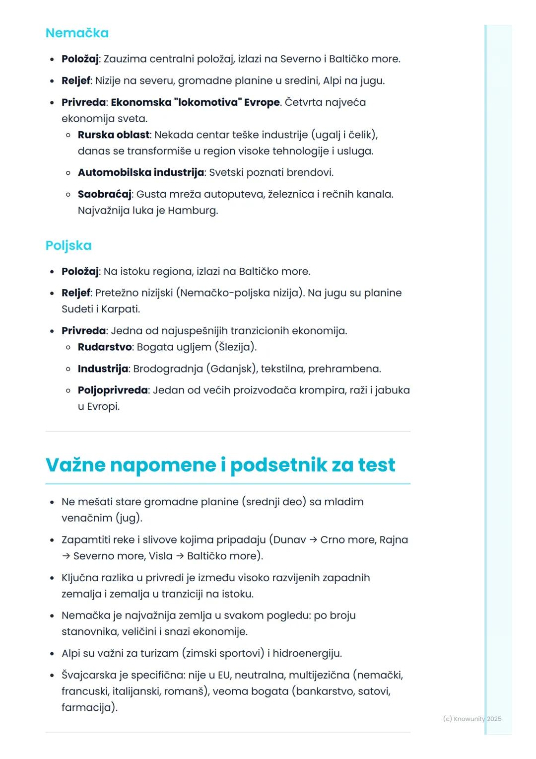 # Srednja Evropa

## Opšte odlike Srednje Evrope

Srednja Evropa je region koji se nalazi, kao što ime kaže, u središnjem
delu našeg kontine