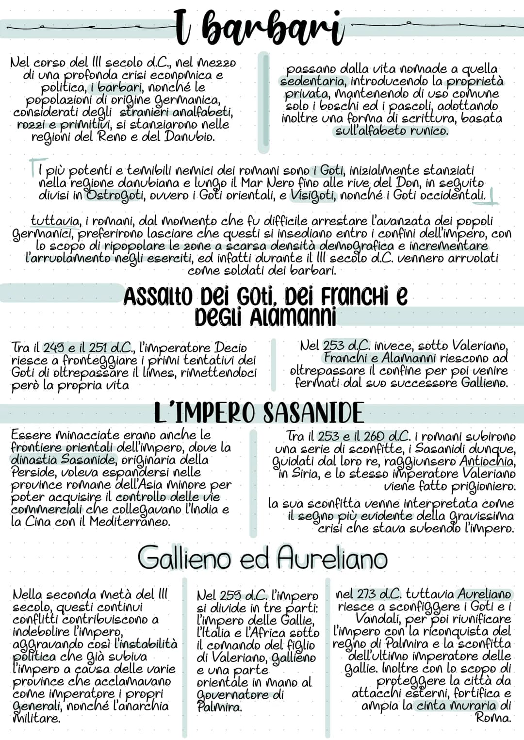 I barbari
Nel corso del III secolo d.C., nel mezzo
di una profonda crisi
le
politica, i barbari, economica e
popolazioni di origine Germanic