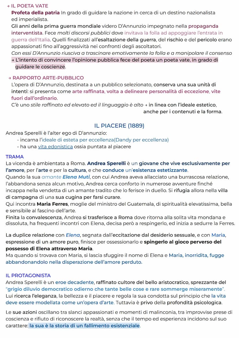 →
GABRIELE D'ANNUNZIO
LA VITA
Nacque a Pescara il 12 marzo 1863 da una famiglia agiata. Frequentò il prestigioso Reale
Collegio Cicognini, d