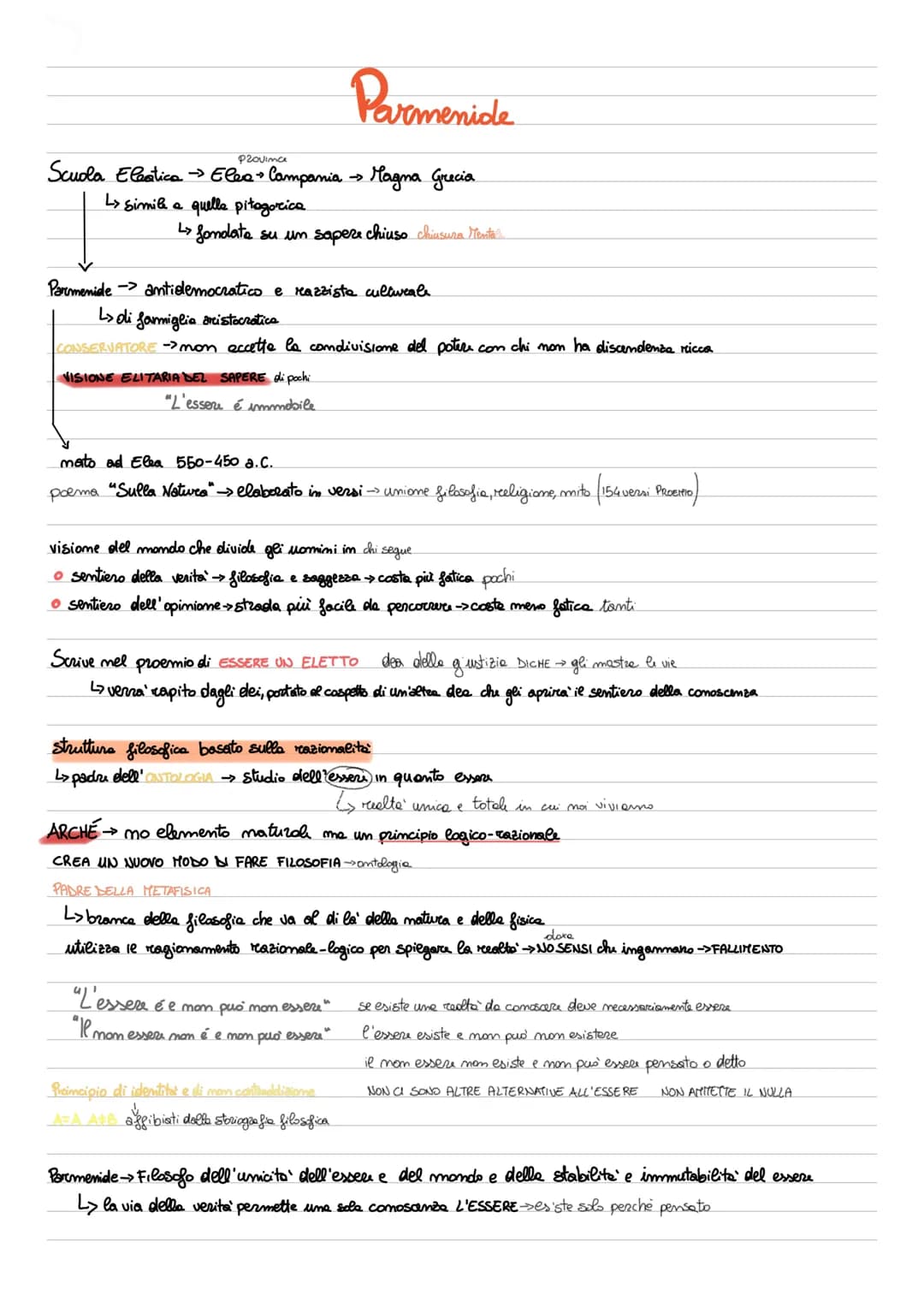 P20vima
Scuola Eleatica → Elea Campania → Magna Grecia
L> simile a
quella pitagorica
L> fondata su un sapere chiuso chiusura Mental
Parmenid