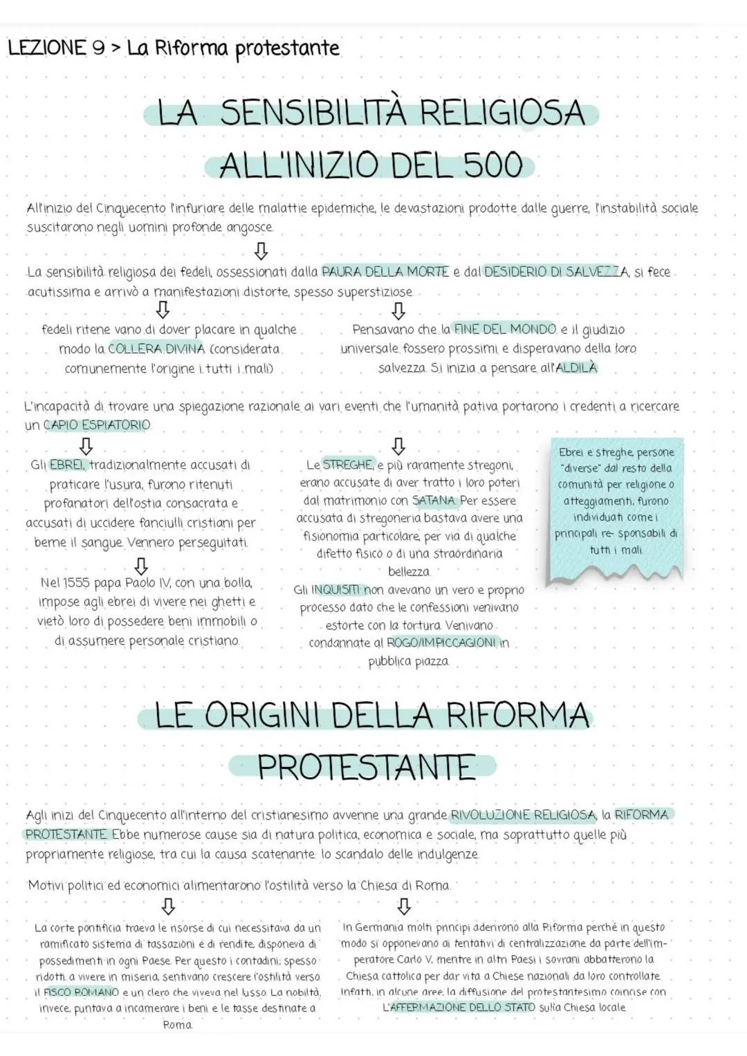 LEZIONE 9 > La Riforma protestante
LA SENSIBILITÀ RELIGIOSA
ALL'INIZIO DEL 500
Allinizio del Cinquecento l'infuriare delle malattie epidemic