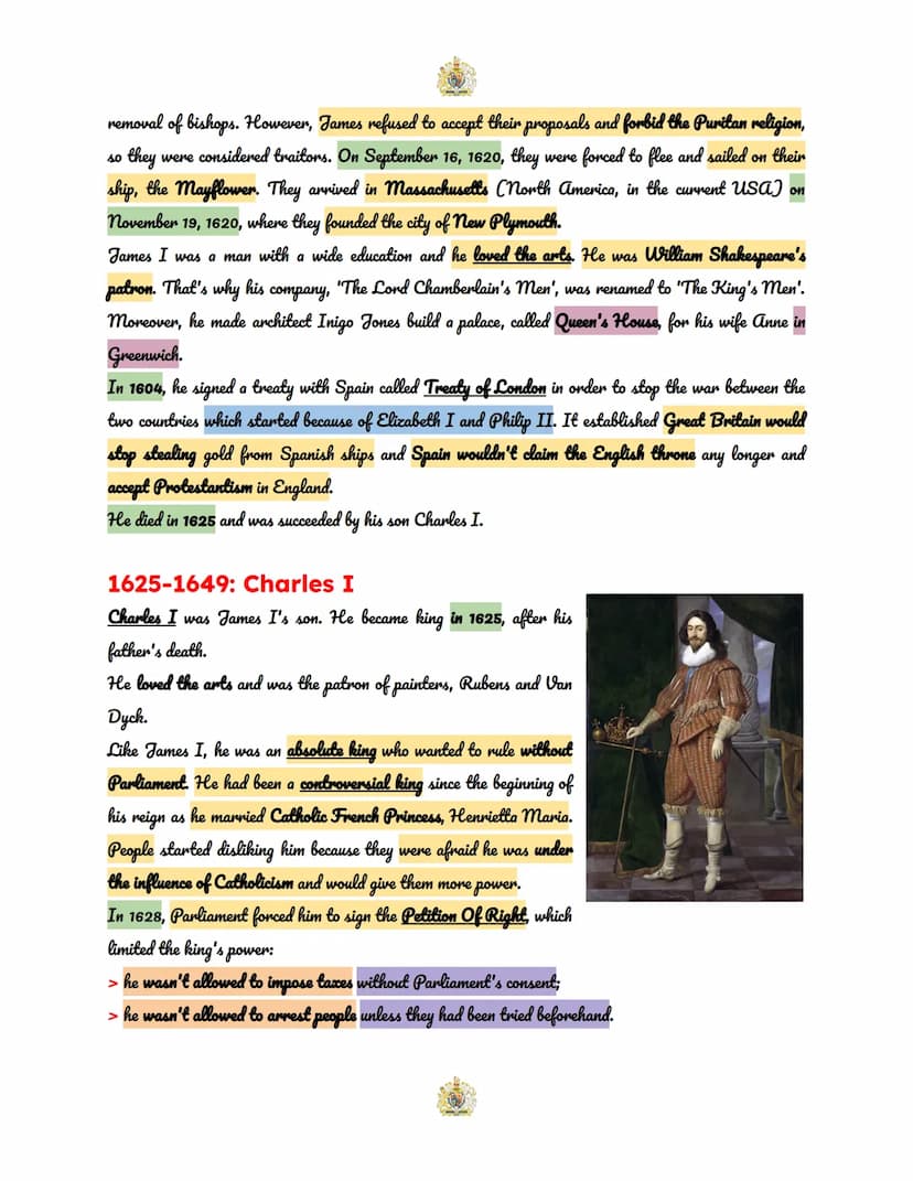 THE STUART DYNASTY,
PURITANISM AND THE REPUBLIC OF COMMONWEALTH
1603-1625: James I
The first Stuart king was James I, who came into power in