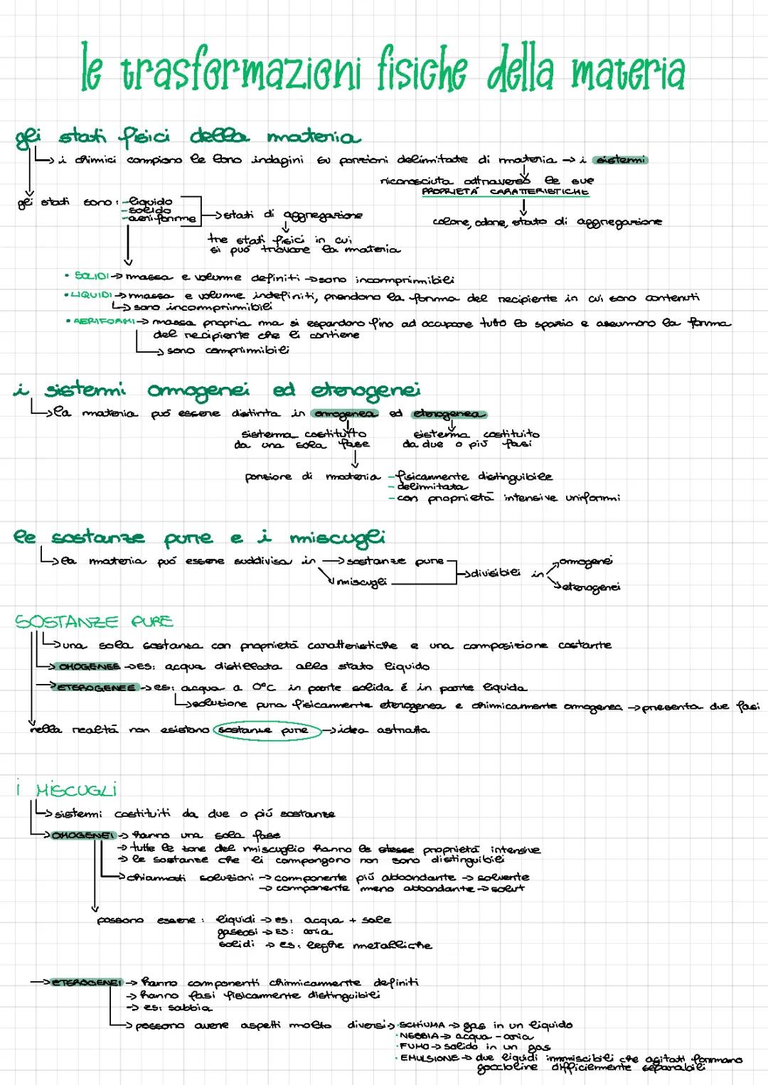 LE TRASFORMAZIONI FISICHE DELLA MATERIA