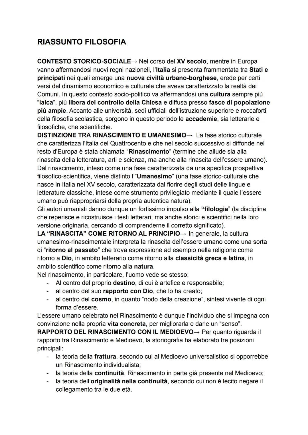 PLATONISMO RINASCIMENTALE, TELESIO, BRUNO, BACONE E IL METODO SCIENTIFICO