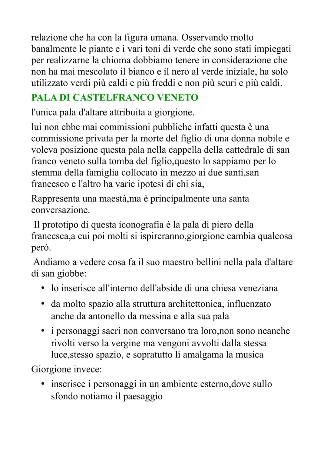 GIORGIONE
rapporto uomo natura:
Michelangelo non ne era particolarmente appassionato,
Leonardo invece lo era già di più siccome faceva studi
