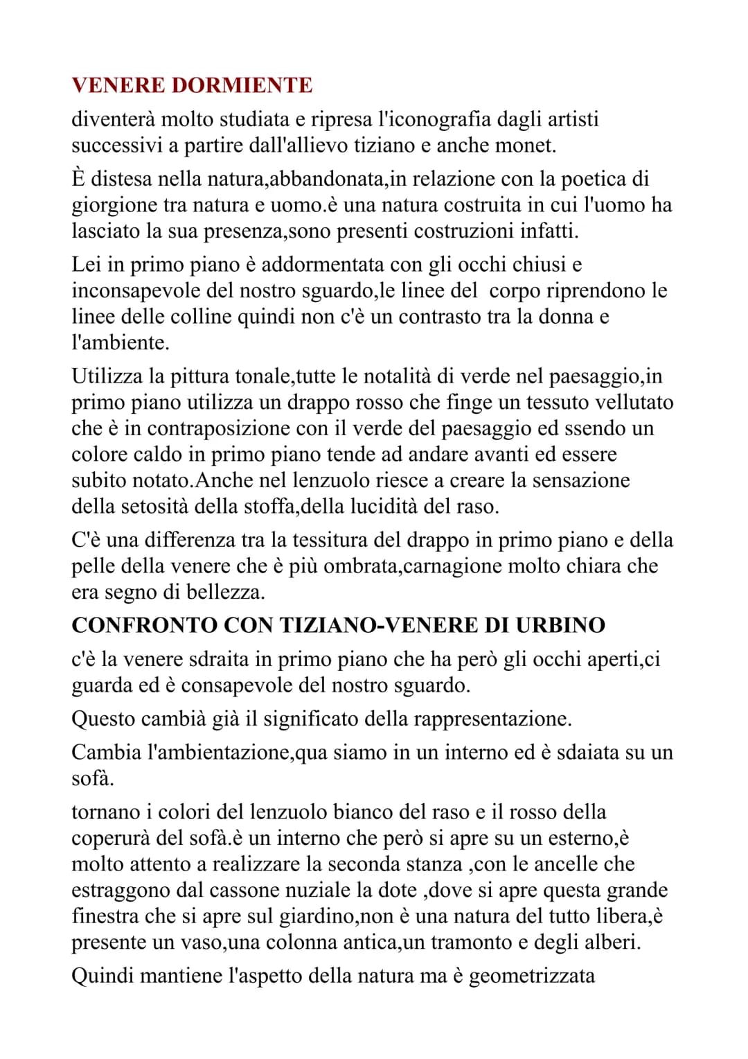 GIORGIONE
rapporto uomo natura:
Michelangelo non ne era particolarmente appassionato,
Leonardo invece lo era già di più siccome faceva studi