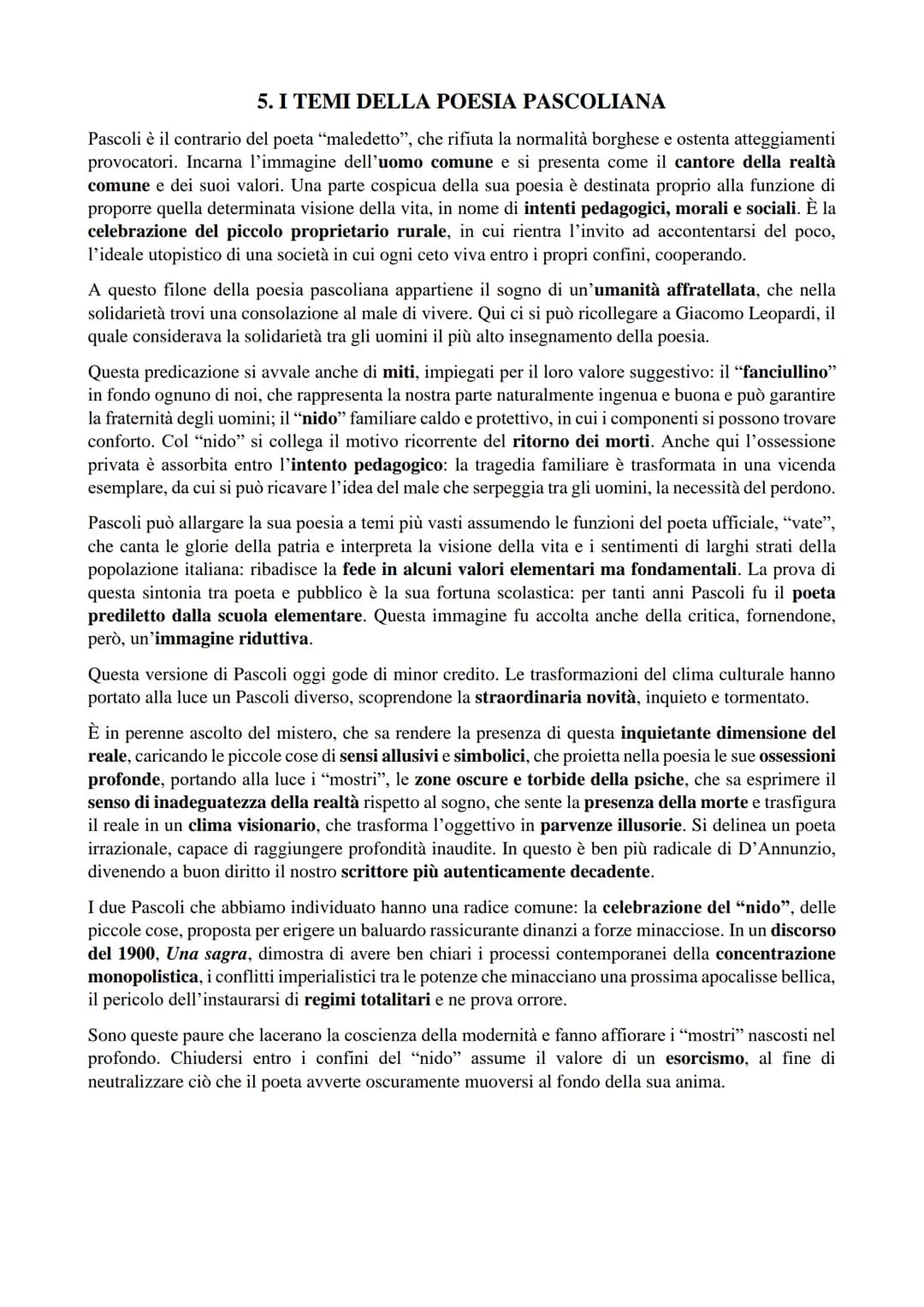 GIOVANNI PASCOLI (1855-1912)
1. VITA
Giovanni Pascoli nacque il 31 dicembre 1855 a San Mauro di Romagna, da una piccola famiglia
borghese ru