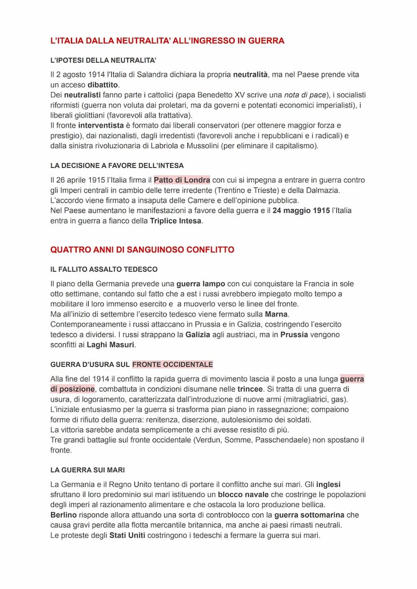 LA PRIMA GUERRA MONDIALE
LE PREMESSE DEL CONFLITTO
TENSIONI ALL'INIZIO DEL NOVECENTO
All'inizio del Novecento, l'Europa vive una situazione 
