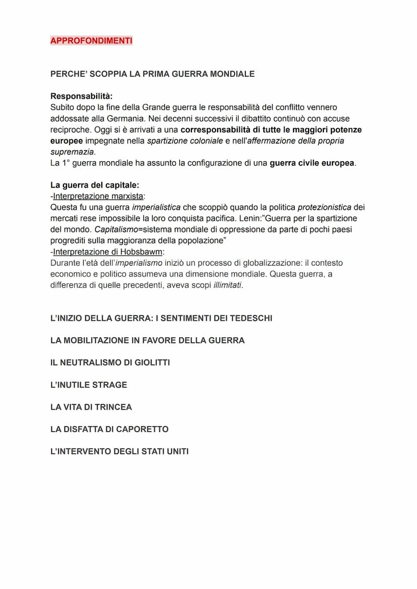 LA PRIMA GUERRA MONDIALE
LE PREMESSE DEL CONFLITTO
TENSIONI ALL'INIZIO DEL NOVECENTO
All'inizio del Novecento, l'Europa vive una situazione 