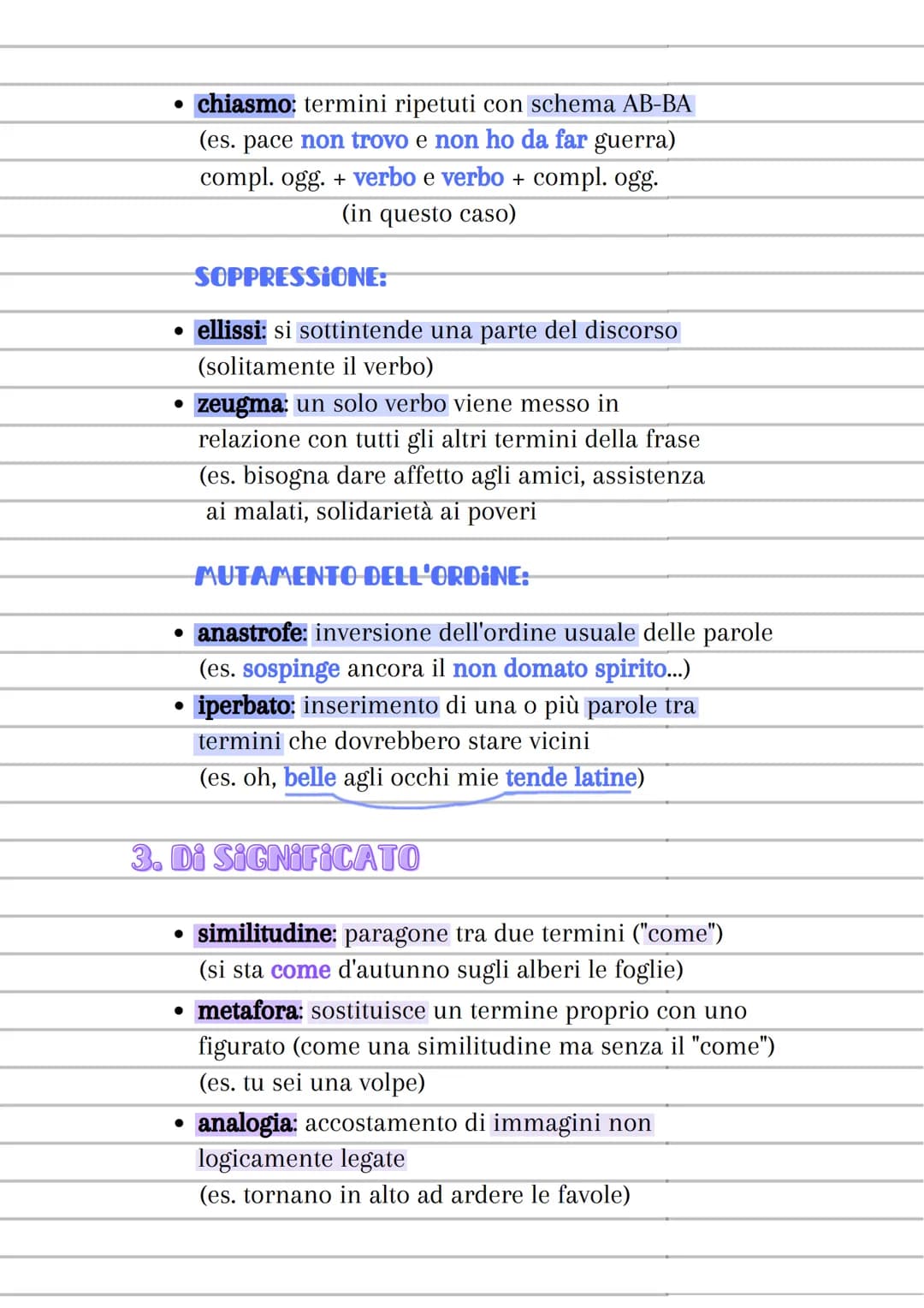 FIGURE RETORICHE
1. Di SUONO
• onomatopea: una parola produce un suono
1) parole prive i significato proprio (fru fru)
2) parole con signifi