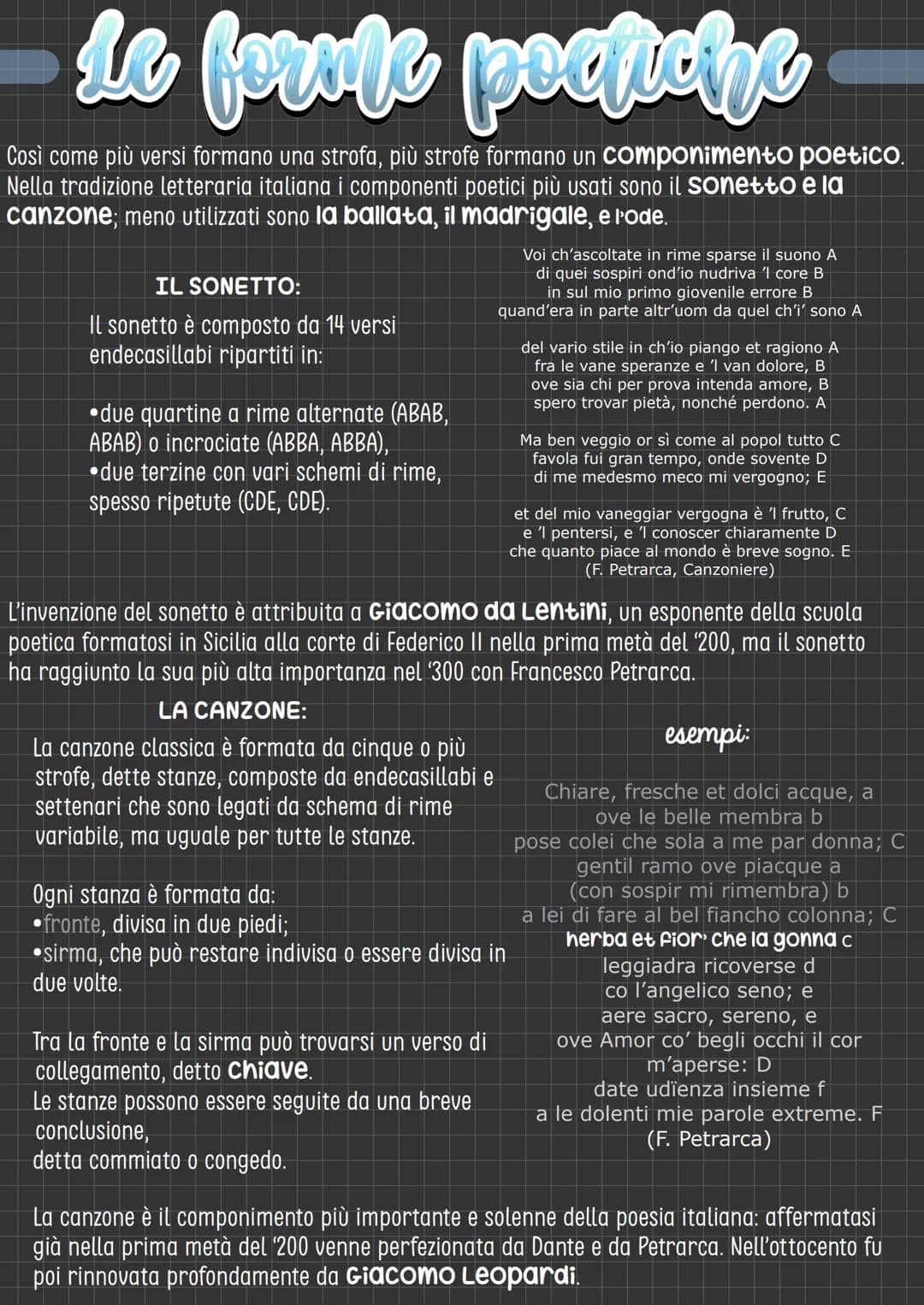 
<h2 id="introduzione">Introduzione</h2>
<p>I componimenti poetici costituiscono una parte importante della tradizione letteraria italiana, 