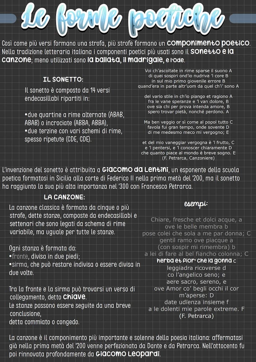 
<h2 id="introduzione">Introduzione</h2>
<p>I componimenti poetici costituiscono una parte importante della tradizione letteraria italiana, 