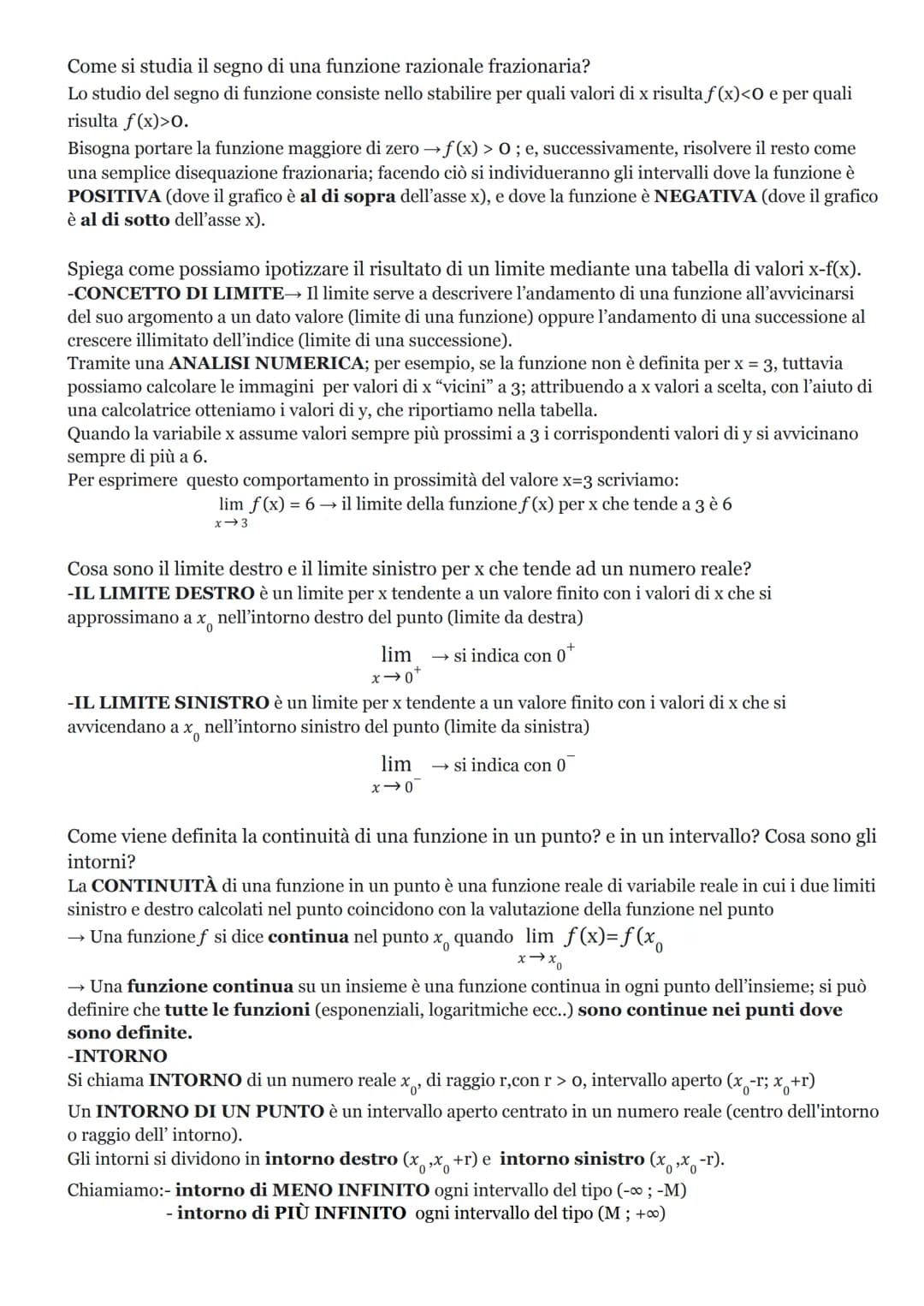 MATEMATICA TEORIA
Come si risolve una disequazione frazionaria? Illustra il procedimento risolutivo
-Porre la FRAZIONE maggiore uguale a O →