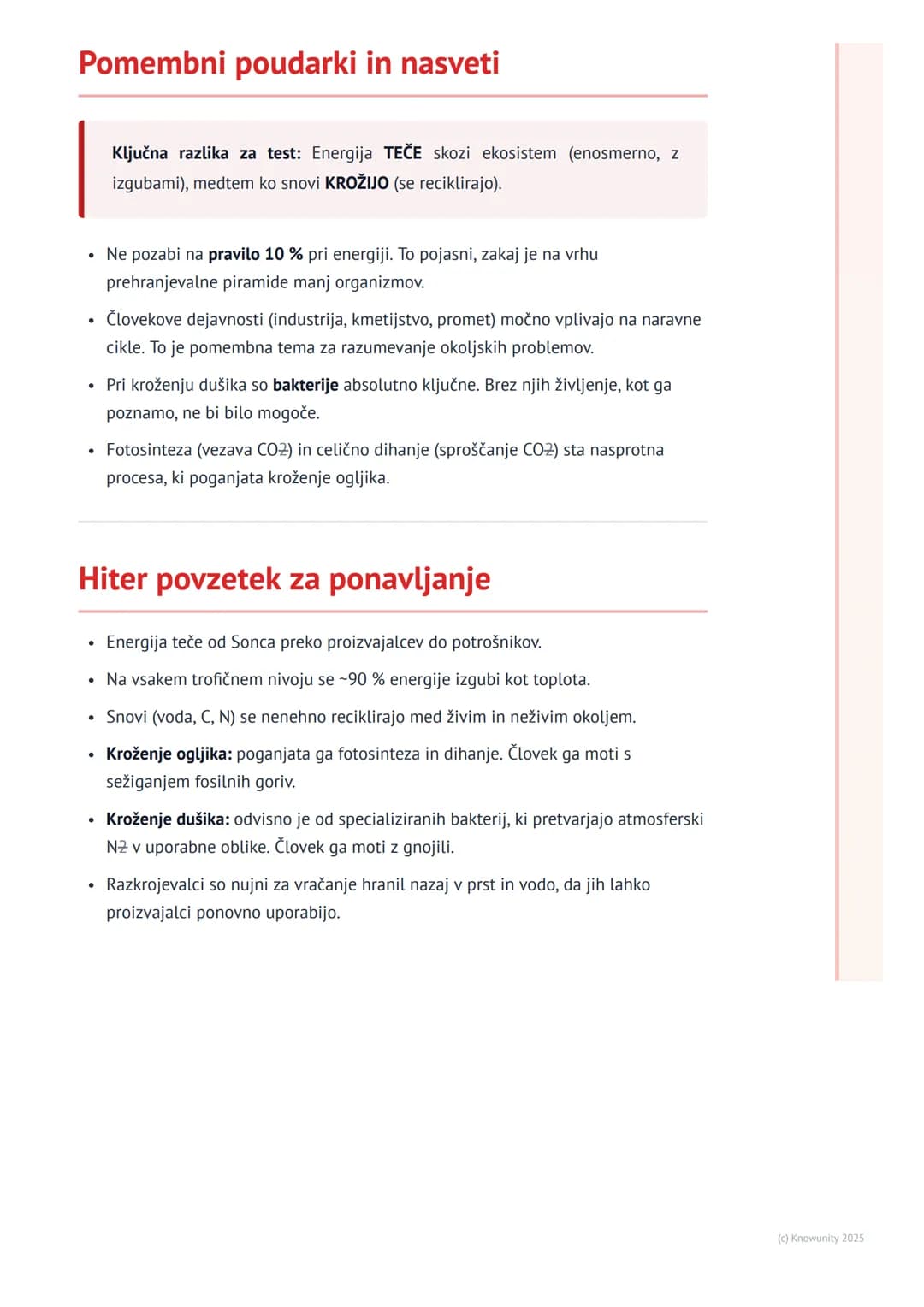 # Kroženje snovi in pretok energije

## Uvod v kroženje snovi in pretok energije

Vsak ekosistem, pa naj bo to gozd, jezero ali travnik, za 