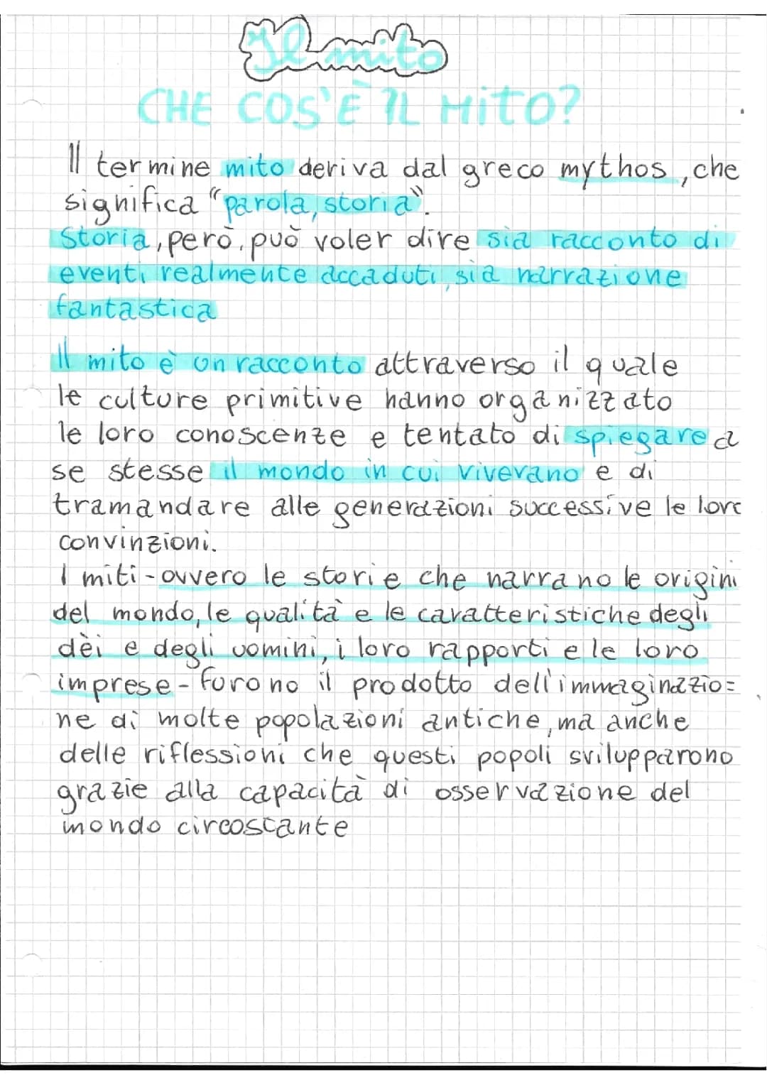 Il Mito: Definizione per Scuola Primaria e Prima Media