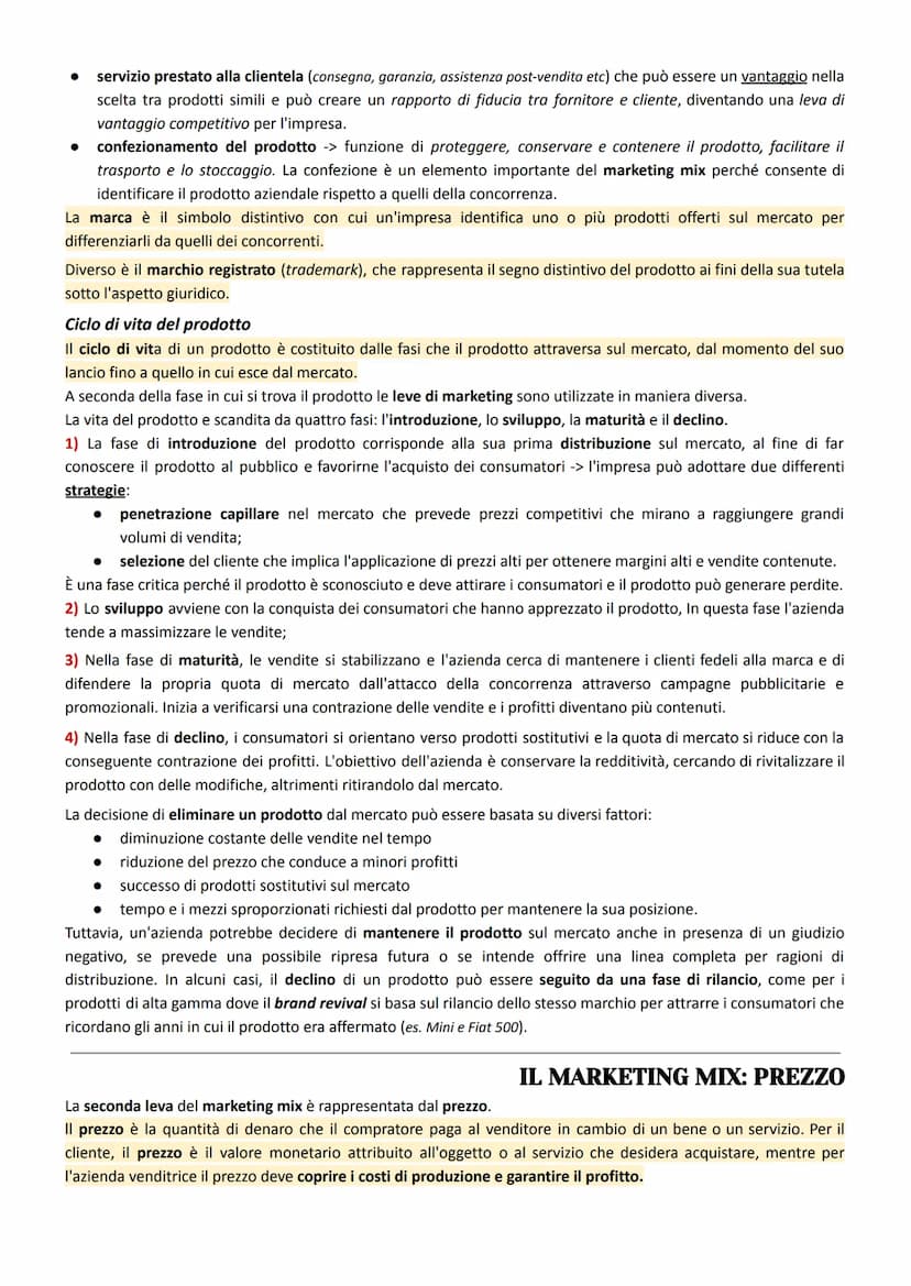IL MARKETING MIX: PRODOTTO
Il prodotto è la prima leva del marketing mix ed è l'elemento fondamentale dell'offerta dell'impresa al mercato.
