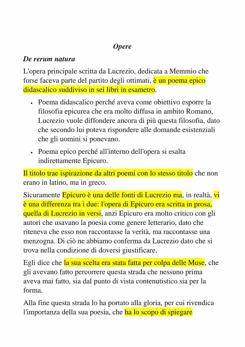 Interrogazione di Latino
L'Epicureismo
Secondo l'epicureismo, fondato da Epicuro di Samo, tra le cause
principali del dolore umano vi sono l