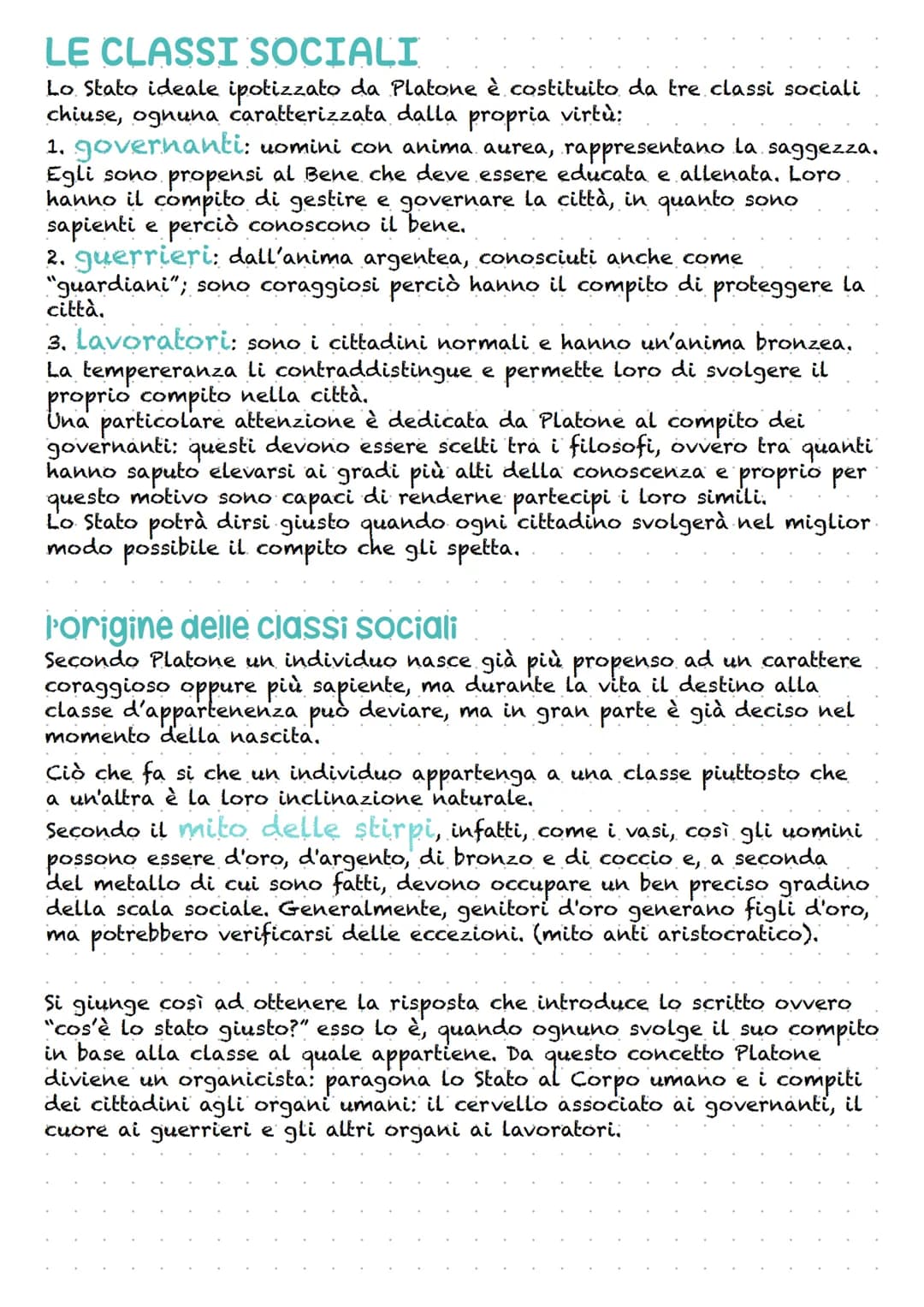 LO STATO IDEALE
Platone si convince che per risolvere la crisi e la decadenza del suo
paese è necessario riformare il governo, con dei buoni