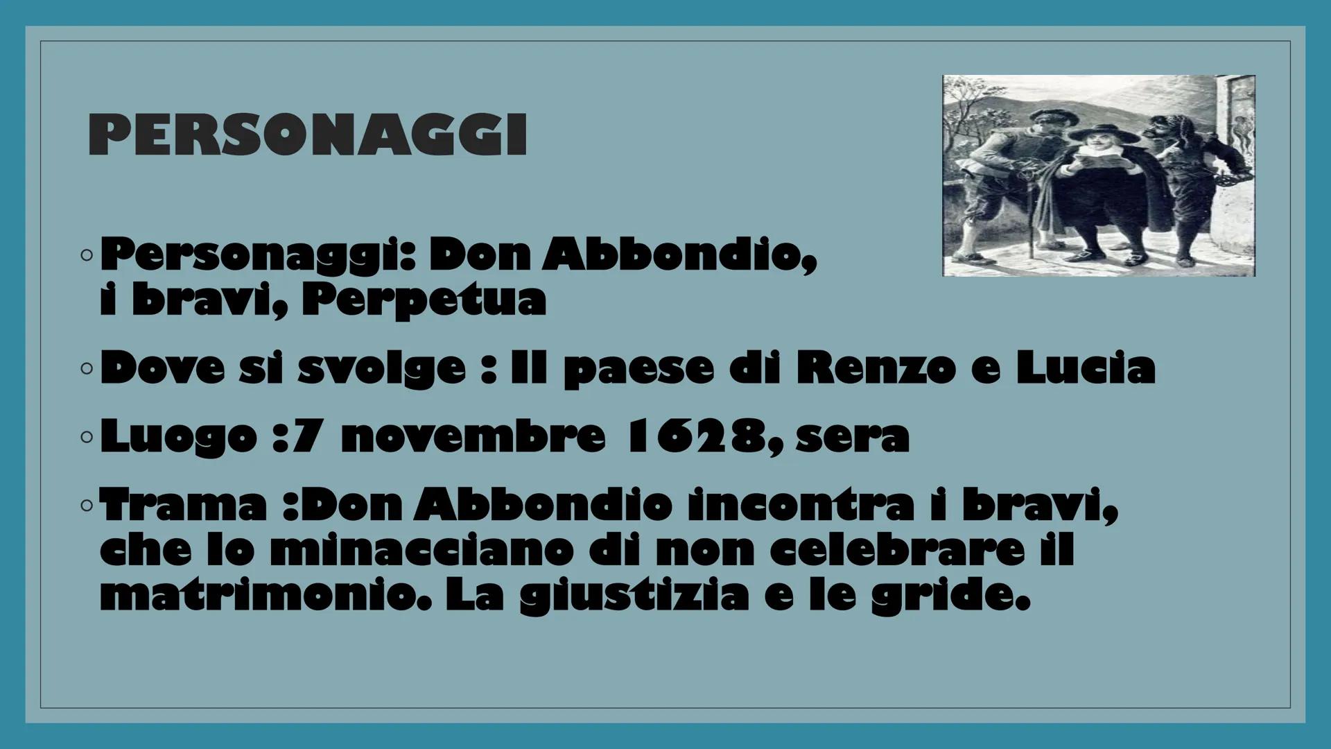L'
ANALISI DEL TESTO
I PROMESSI SPOSI INTRODUZIONE
• "Che i due descritti di sopra stessero ivi ad aspettar
qualcheduno, era cosa troppo evi