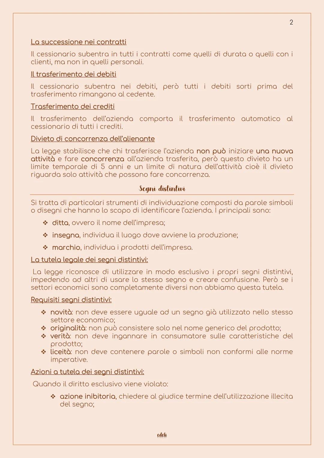 L'AZIENDA
1
I beni aziendali
Il concetto giuridico di azienda si distingue da quello di impresa. L'azienda
viene definita dal codice civile 