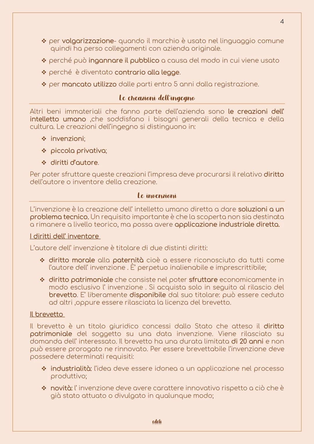 L'AZIENDA
1
I beni aziendali
Il concetto giuridico di azienda si distingue da quello di impresa. L'azienda
viene definita dal codice civile 