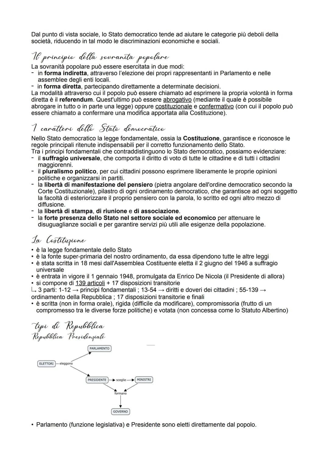 To
Stato e gli elementi costitutivi
Lo Stato può essere definito come l'organizzazione politica di un popolo presente in maniera
stabile sul
