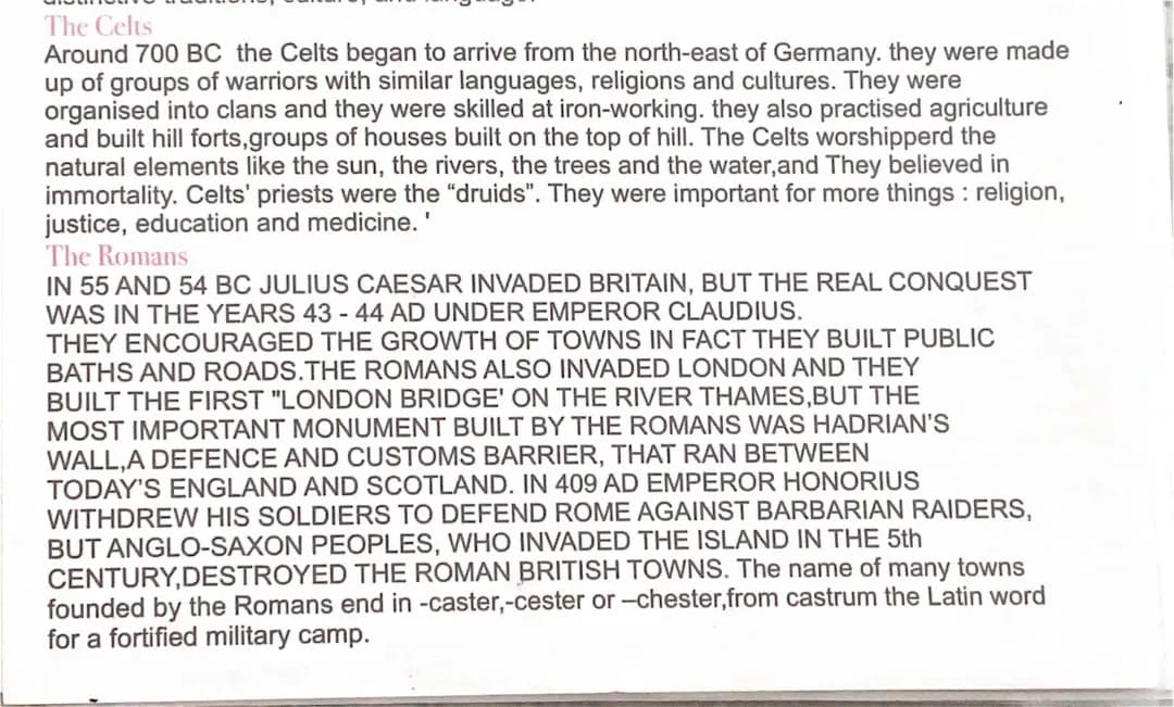 All About the Celts and Romans in Britannia: Where They Lived and What They Left Behind