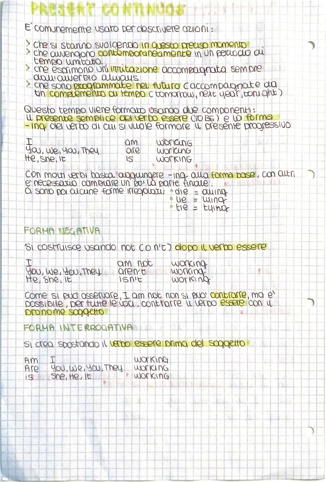 PRESENT CONTINUOS
E comunemente usato per descrivere azioni:
Che si stanno svolgendo in questo preciso momento
che avvengono contemporaneame