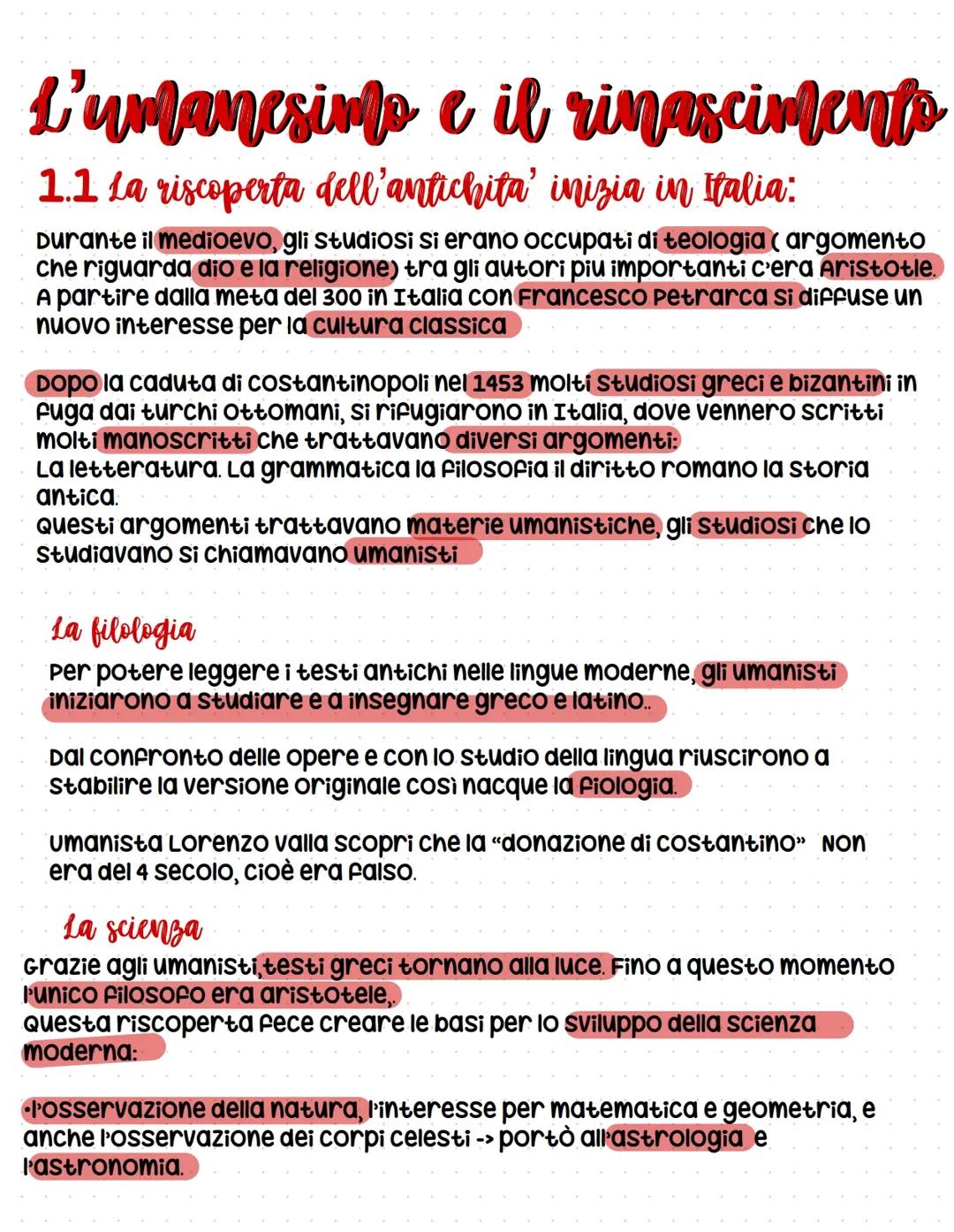 Umanesimo e Rinascimento