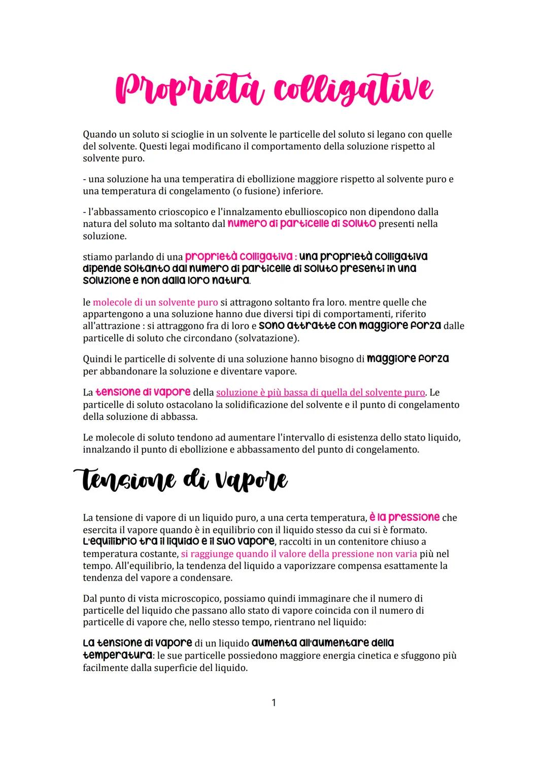 Proprietà colligative
Quando un soluto si scioglie in un solvente le particelle del soluto si legano con quelle
del solvente. Questi legai m