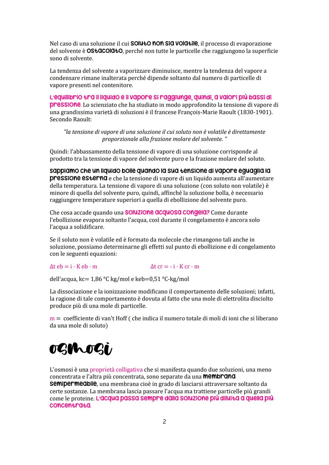 Proprietà colligative
Quando un soluto si scioglie in un solvente le particelle del soluto si legano con quelle
del solvente. Questi legai m