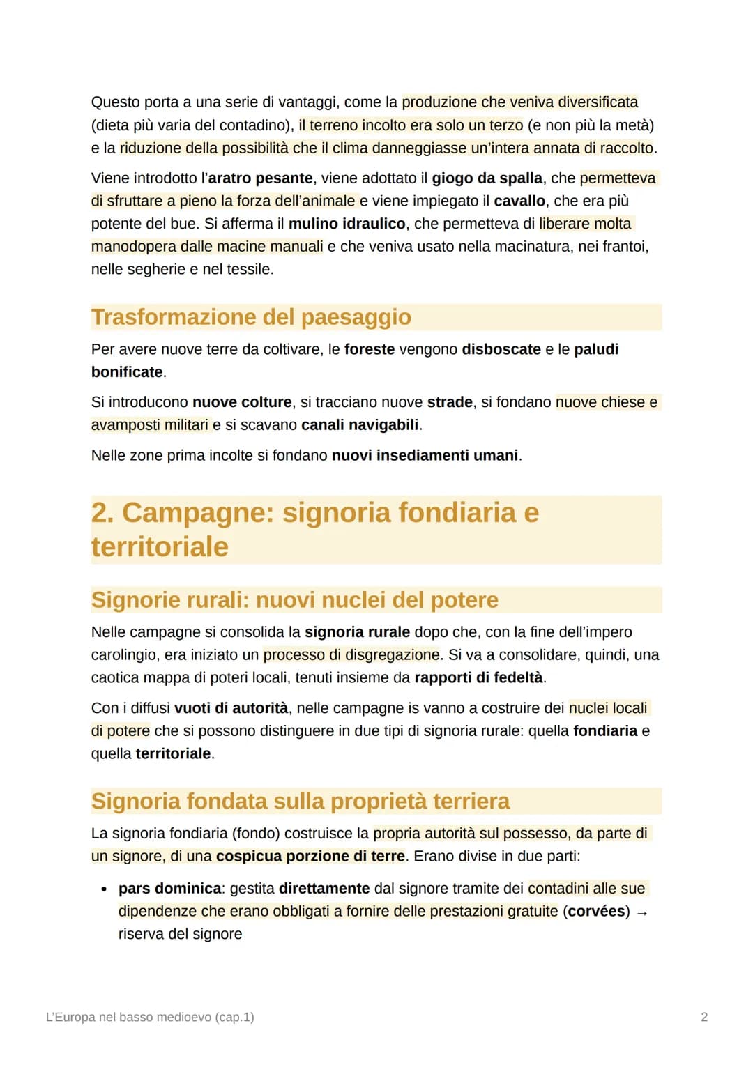 L'Europa nel basso medioevo
(cap.1)
1. Crescita demografica e innovazioni
tecniche
Ripresa dell'Europa e crescita demografica
Intorno all'an