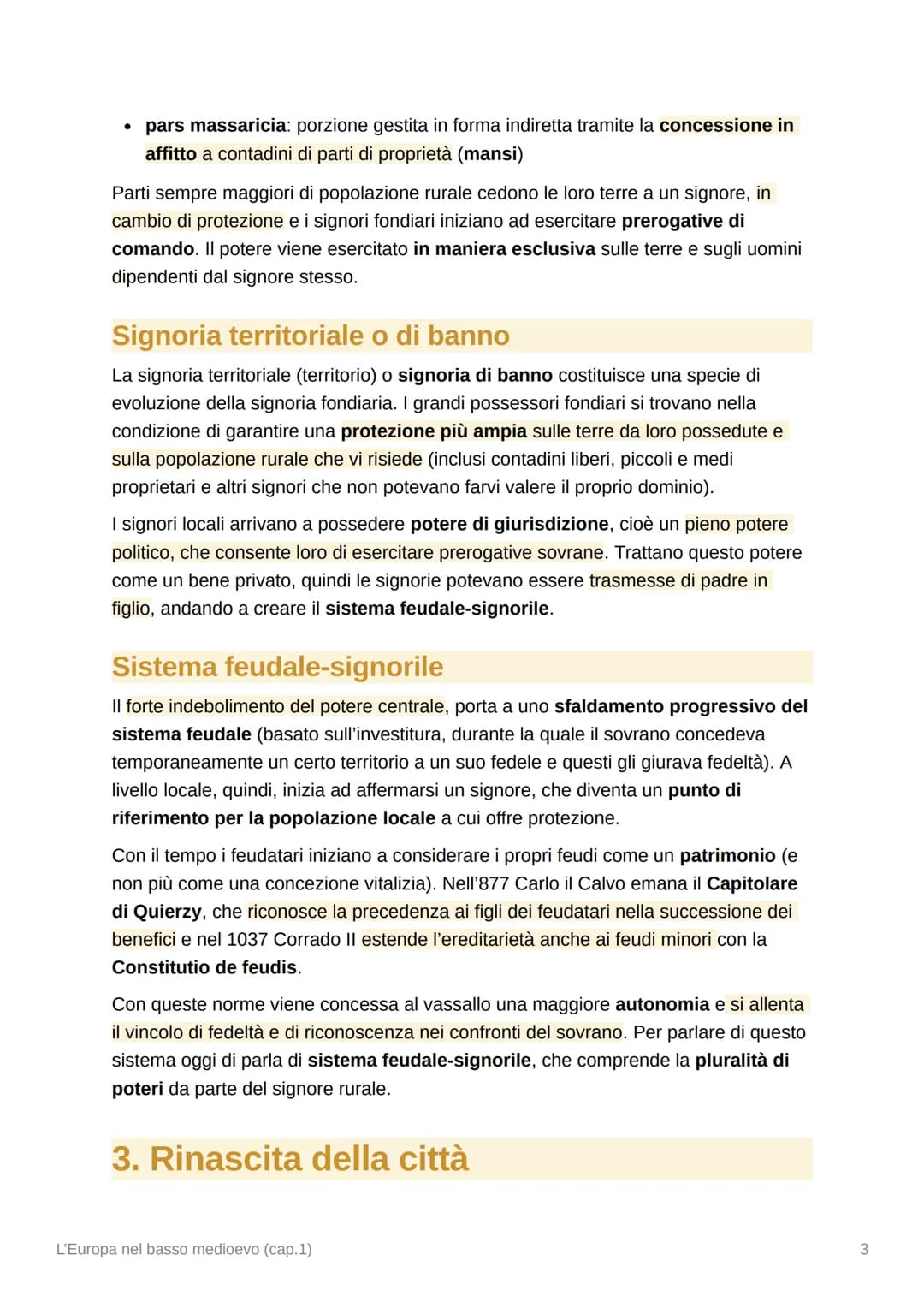 L'Europa nel basso medioevo
(cap.1)
1. Crescita demografica e innovazioni
tecniche
Ripresa dell'Europa e crescita demografica
Intorno all'an