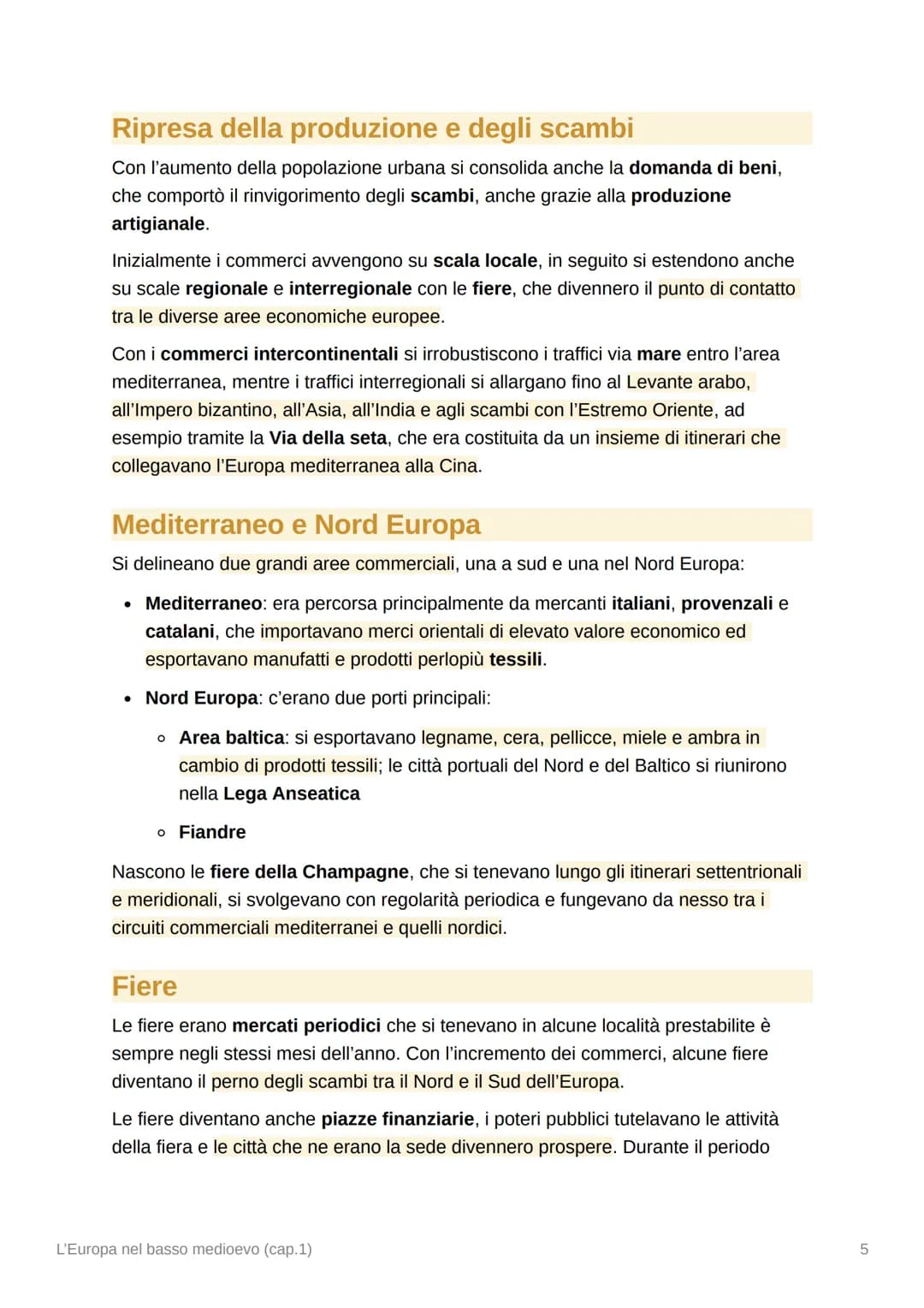 L'Europa nel basso medioevo
(cap.1)
1. Crescita demografica e innovazioni
tecniche
Ripresa dell'Europa e crescita demografica
Intorno all'an