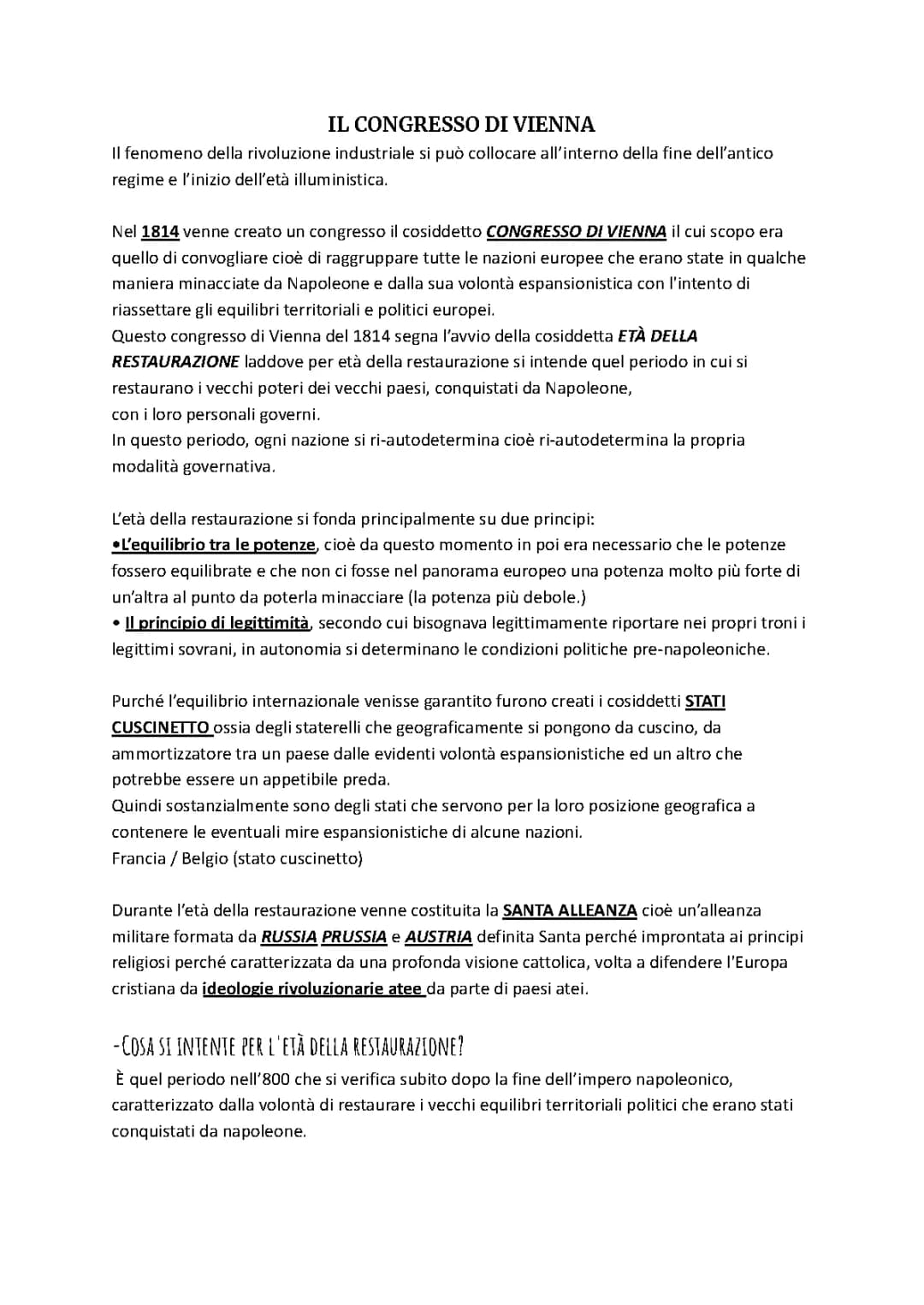 IL CONGRESSO DI VIENNA 