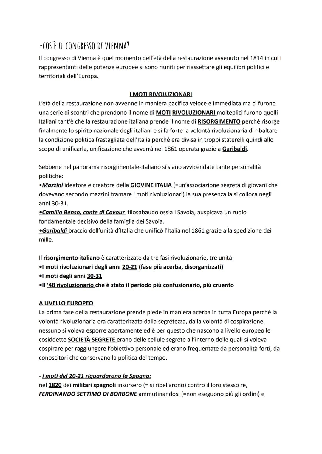 IL CONGRESSO DI VIENNA
Il fenomeno della rivoluzione industriale si può collocare all'interno della fine dell'antico
regime e l'inizio dell'