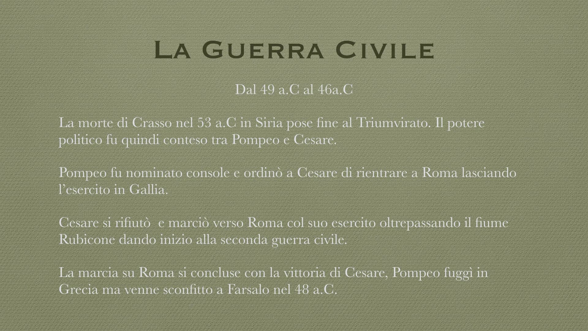 CAIO GIULIO CESARE
101 A.C - 44 A.C
SOFIA DANIELA SALINCO CHI ERA CAIO GIULIO CESARE?
• Cesare è stato un generale, console, scrittore roman