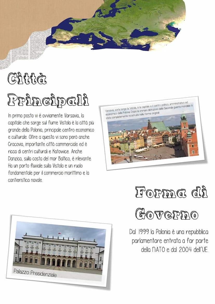 La Rotonia
Confini
La Polonia confina a ovest con la
Germania, a sud con la Repubblica
Ceca e la Slovacchia, a est con
I'Ucraina e la Bielor