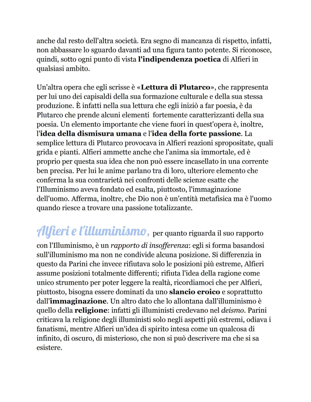 Contesto storico
Per inquadrare la figura di Alfieri è necessario dire che fra la fine del
Settecento e l'inizio dell'Ottocento, precisament