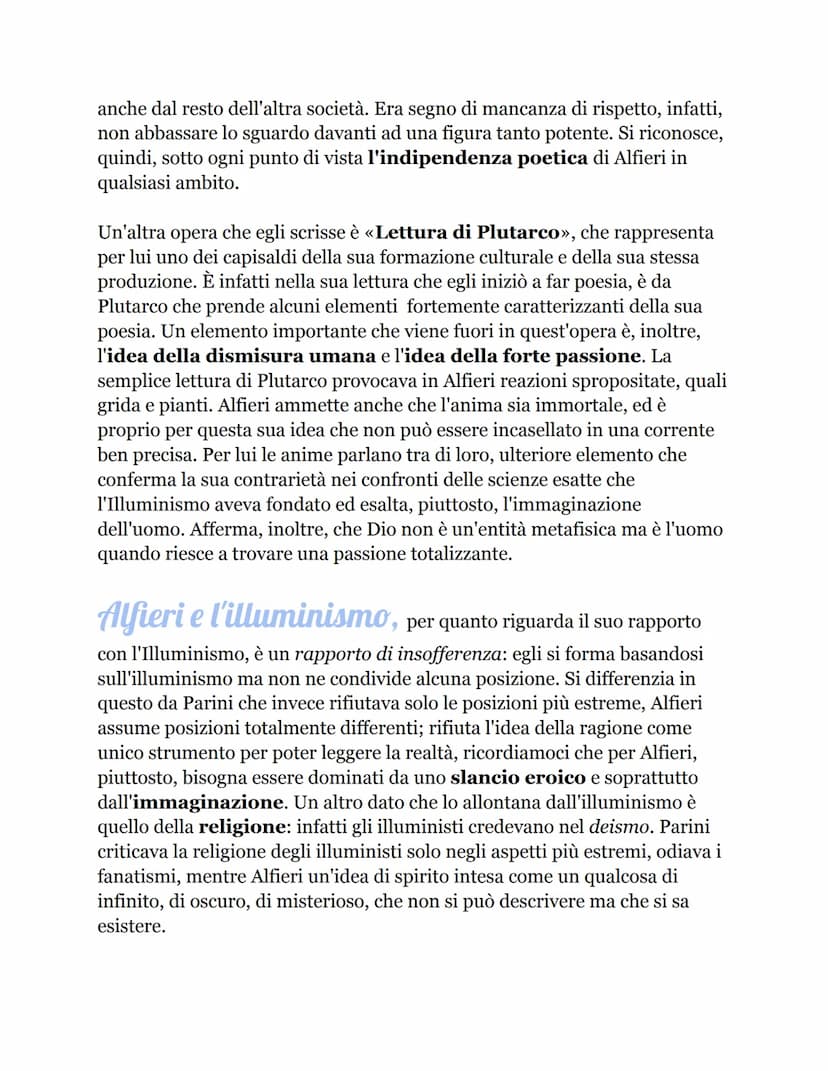 Contesto storico
Per inquadrare la figura di Alfieri è necessario dire che fra la fine del
Settecento e l'inizio dell'Ottocento, precisament