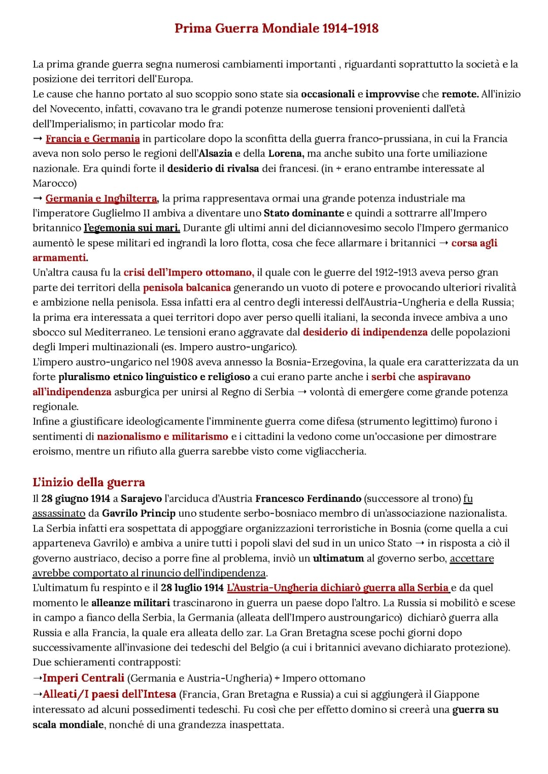 Prima guerra mondiale