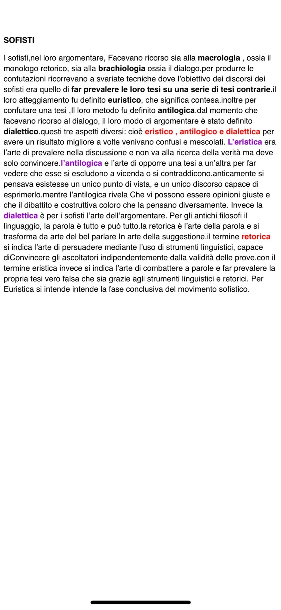 SOFISTI
I sofisti, nel loro argomentare, Facevano ricorso sia alla macrologia, ossia il
monologo retorico, sia alla brachiologia ossia il di