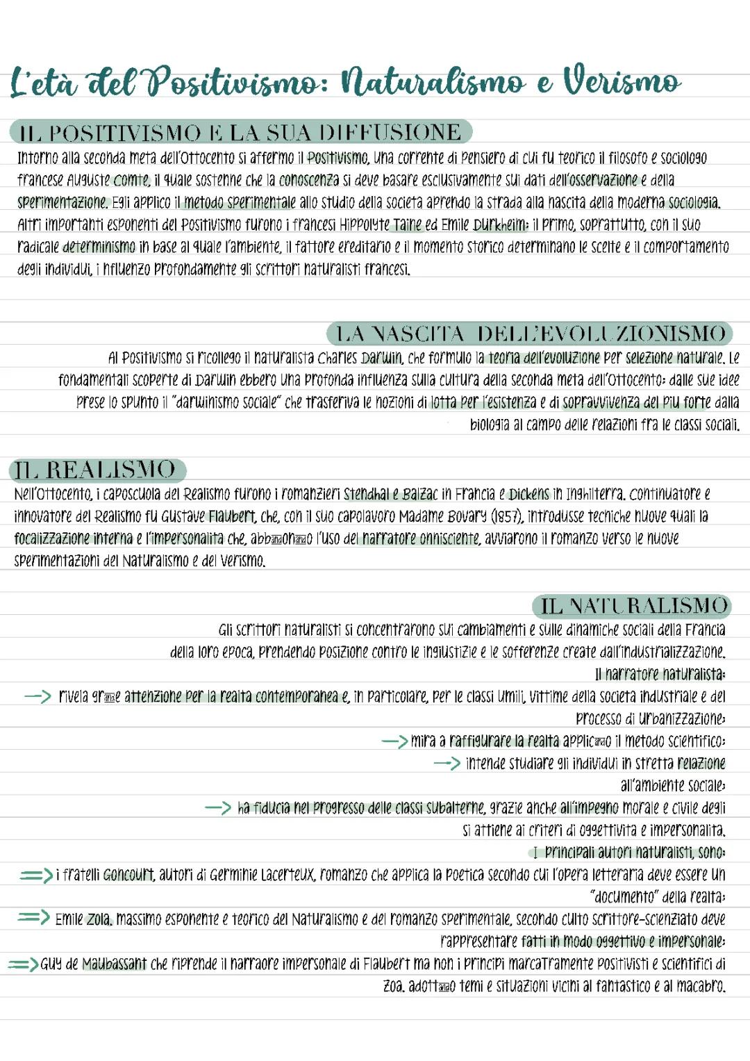 Il Positivismo: Approfondimento su Naturalismo e Verismo
