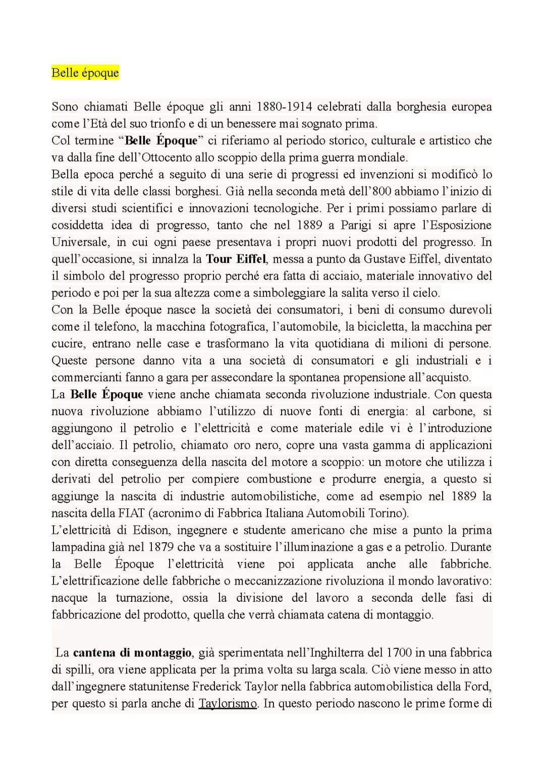 La Belle Époque: Riassunto, Scoperte e Schema Facile