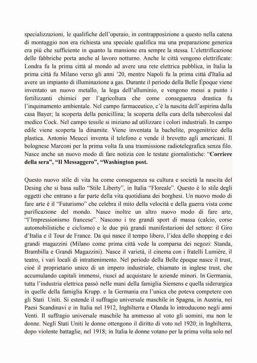 Belle époque
Sono chiamati Belle époque gli anni 1880-1914 celebrati dalla borghesia europea
come l'Età del suo trionfo e di un benessere ma