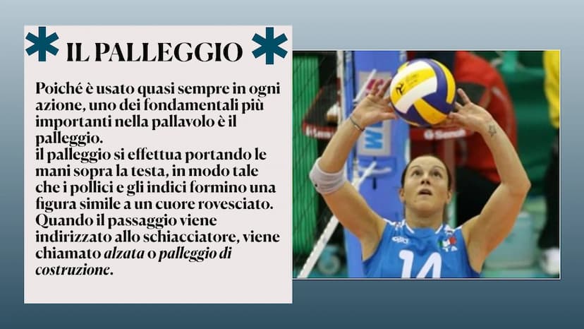 7
LA PALLAVOLO spo
14 INFORMAZIONI
GENERALI
La pallavolo è uno sport di squadra,
che si svolge tra due squadre con in
campo sei giocatori e 